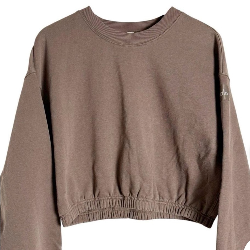 ALO Yoga Women's Taupe Cropped Hoodie